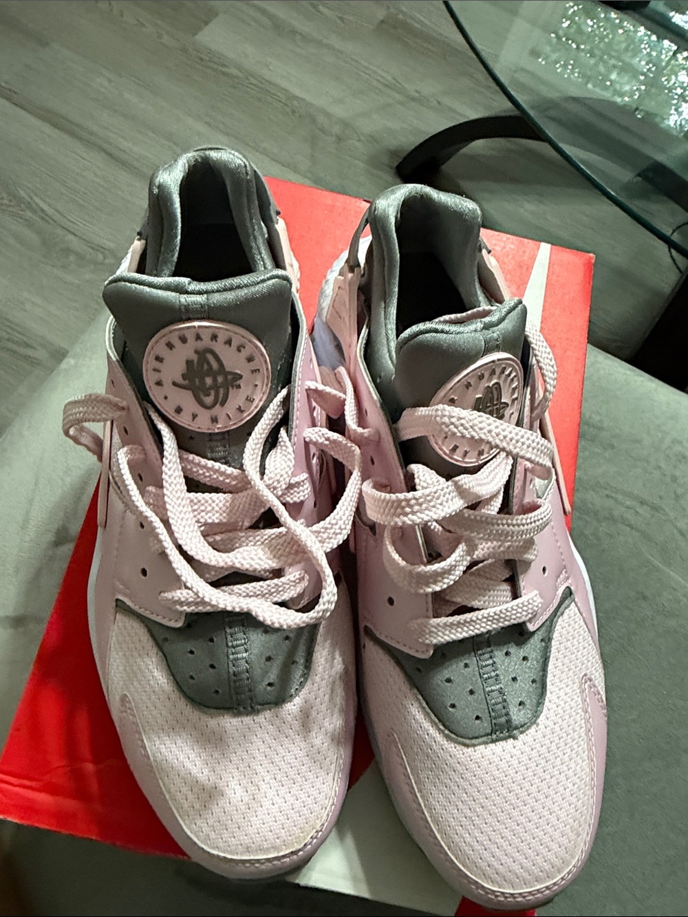 Nike Women’s Pink and Gray Huarache Running Sneakers